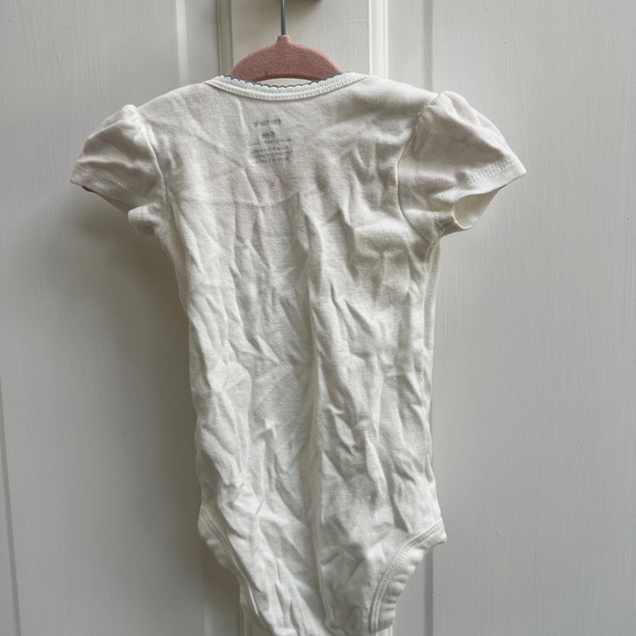 Carter’s 3M White & Blue Little Wild Flower Short Sleeve Girls Onesie - Picture 3 of 4